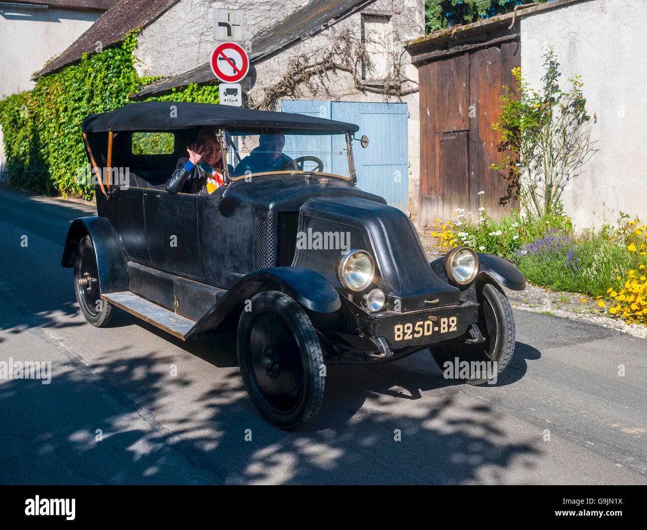 1920s Peugeot cabriolet car - France. Stock Photo