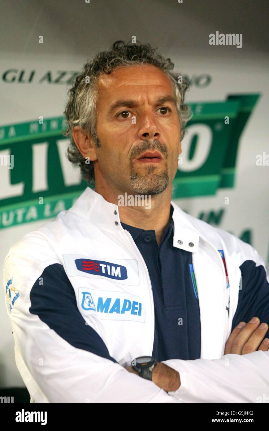 Soccer - UEFA European Championship 2008 Qualifying - Group B - Italy v Ukraine - Olympic Stadium. Italy's Coach Roberto Donadoni Stock Photo