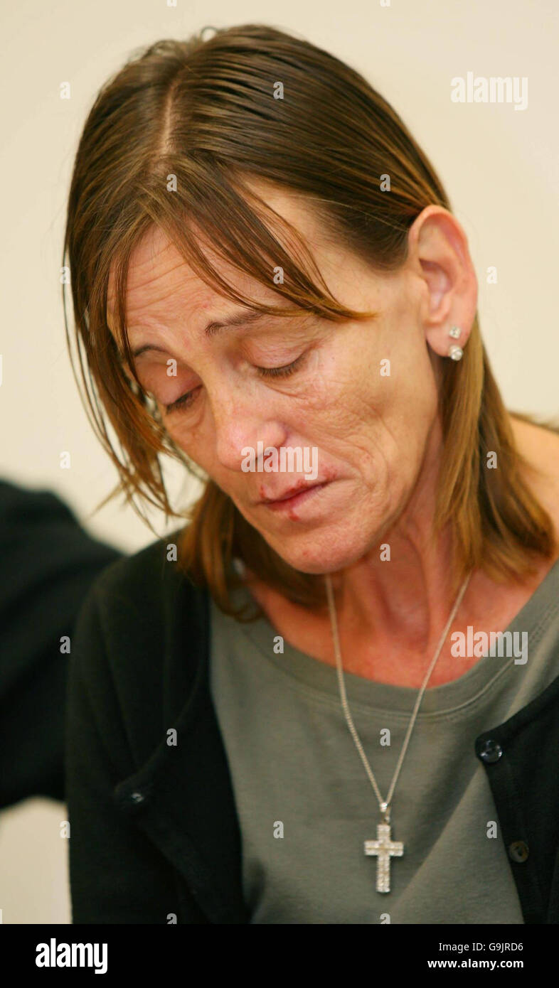 Christine Sharp, mother of Paul McMillan, at a police press conference ...