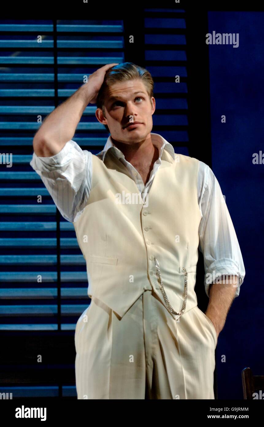 Chris Carmack during a photocall for Tennessee Williams' 1948 play 'Summer And Smoke', at the Apollo Theatre in Shaftsbury Avenue, central London, Stock Photo