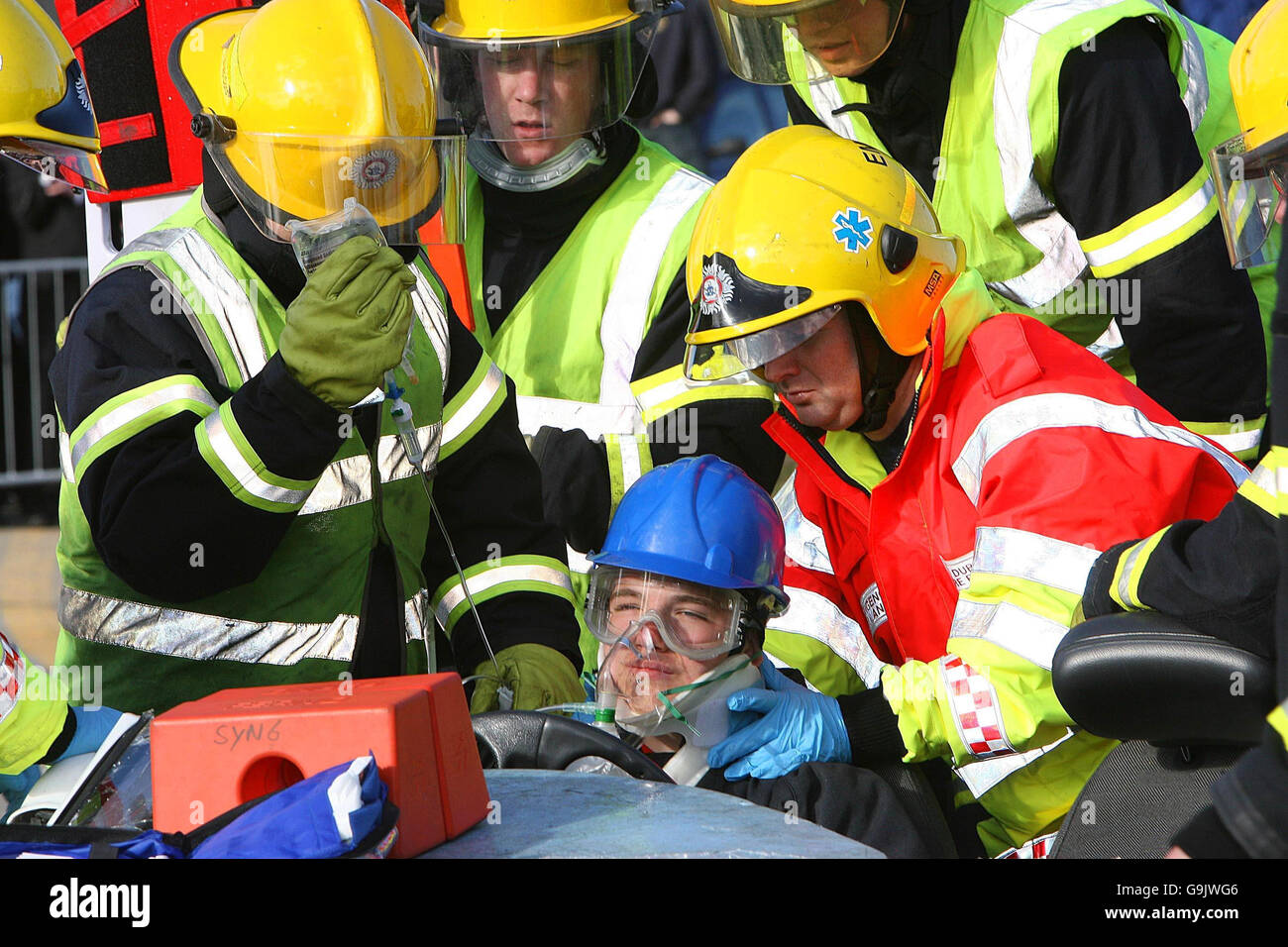 Dublin Fire Brigade recruits during drills at the Dublin Fire Brigade