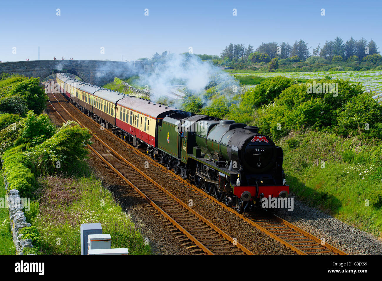 46100 Royal Scot Locomotive at Valley, Anglesey, , Stock Photo