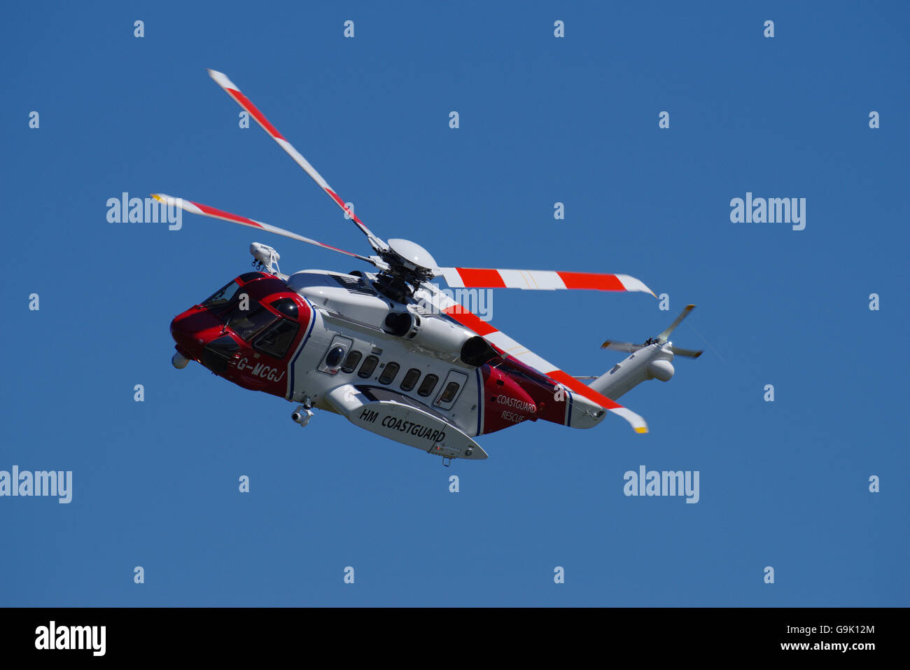 UK Coastguard Sikorski S-92 Helicopter, G-MCGJ Stock Photo