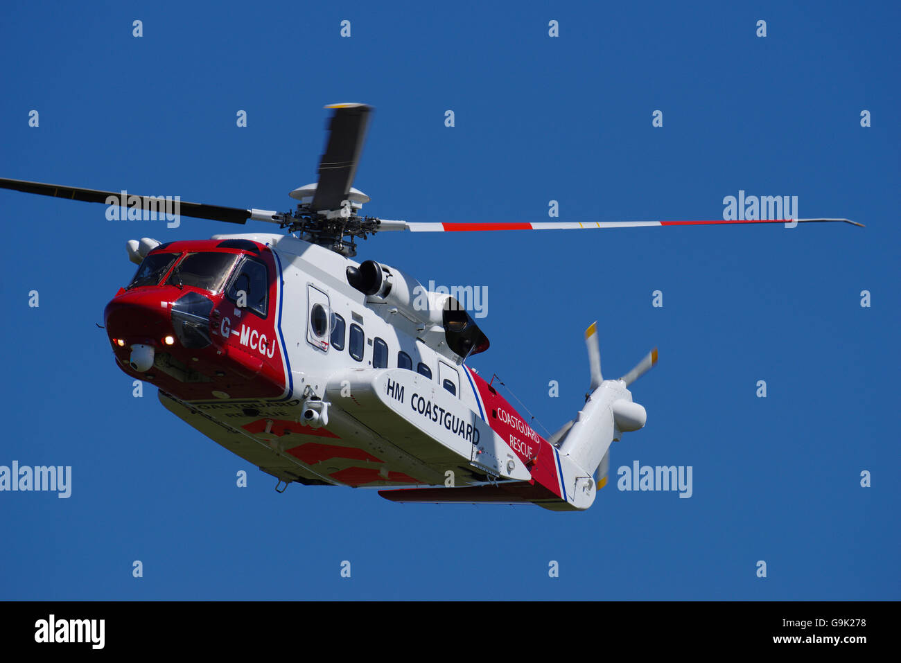 UK Coastguard Sikorski S-92 Helicopter, G-MCGJ Stock Photo