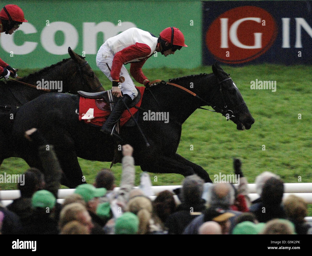 My Will, ridden by Ruby Walsh wins the Servo Computer Services Trophy Handicap Chase at Cheltenham racecourse. Stock Photo