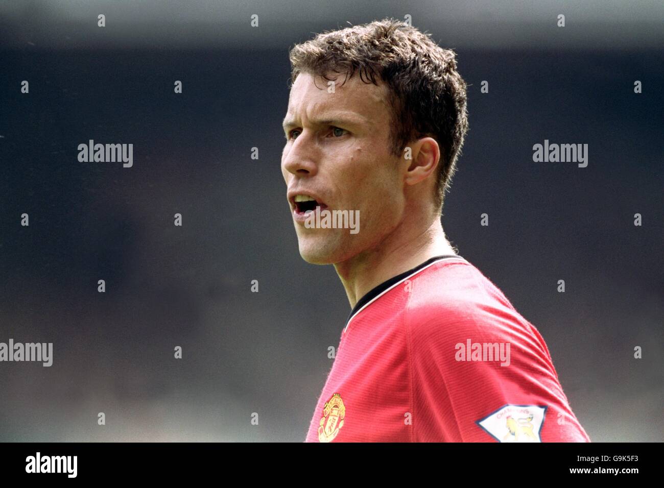 Soccer - FA Carling Premiership - Manchester United v Derby County. Ronny Johnsen, Manchester United Stock Photo
