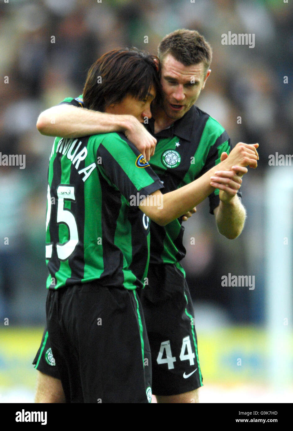 Shunsuke nakamura celebrates after scoring hi-res stock