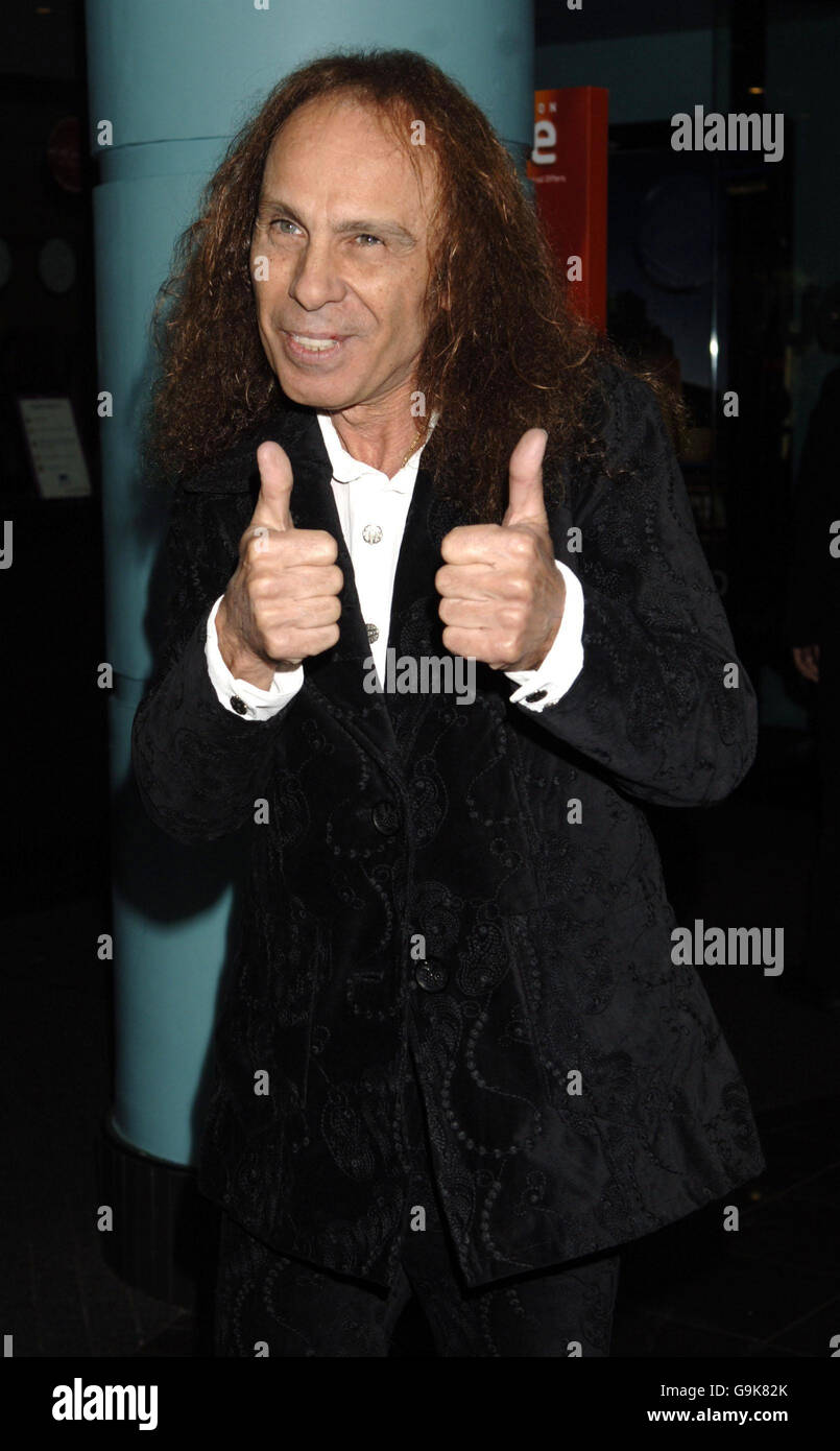 Former Black Sabbath vocalist Ronnie James Dio arrives for the World Premiere of Tenacious D: In the Pick of Destiny at the Vue West End in Leicester Square, central London. Stock Photo