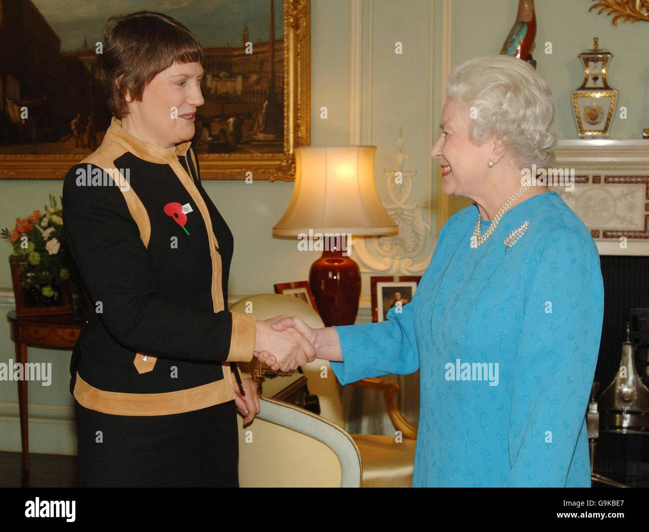 Queen meets Helen Clark Stock Photo