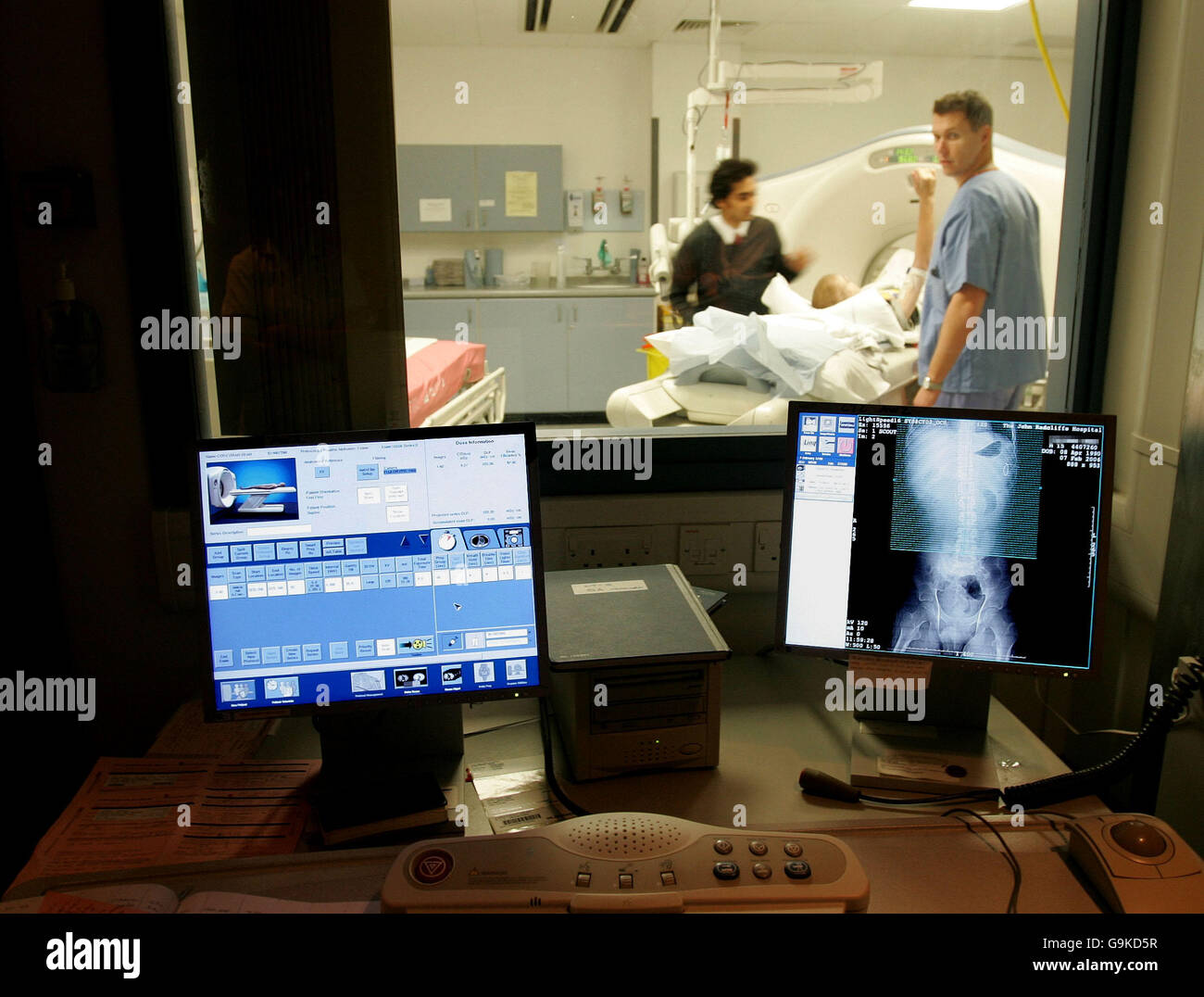 The CT scanner control room at the A&E Department at the John Radcliffe