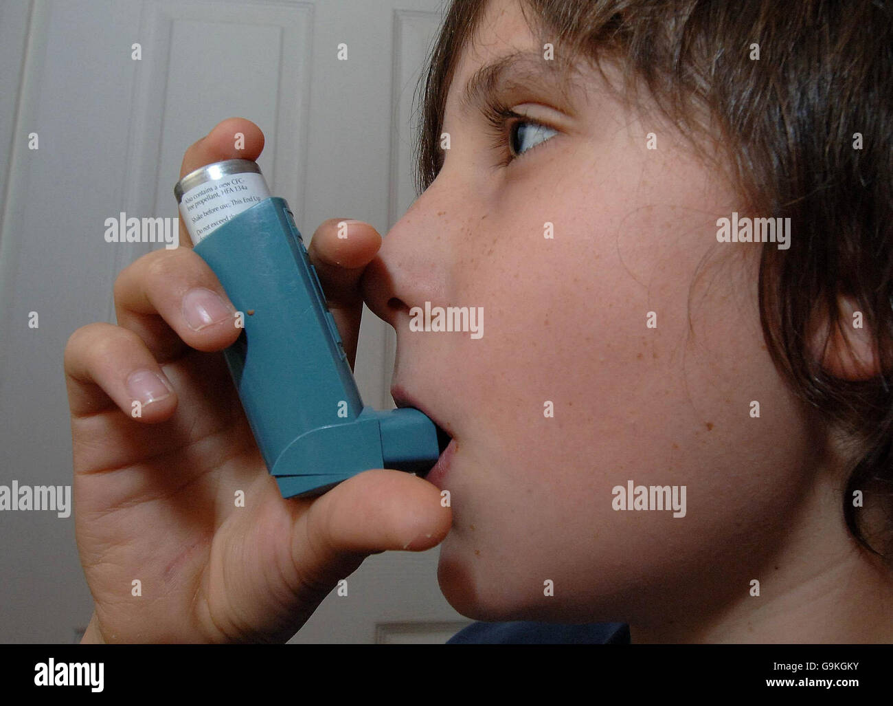 Generic health pics. Using an inhaler for treatment of Asthma Stock ...