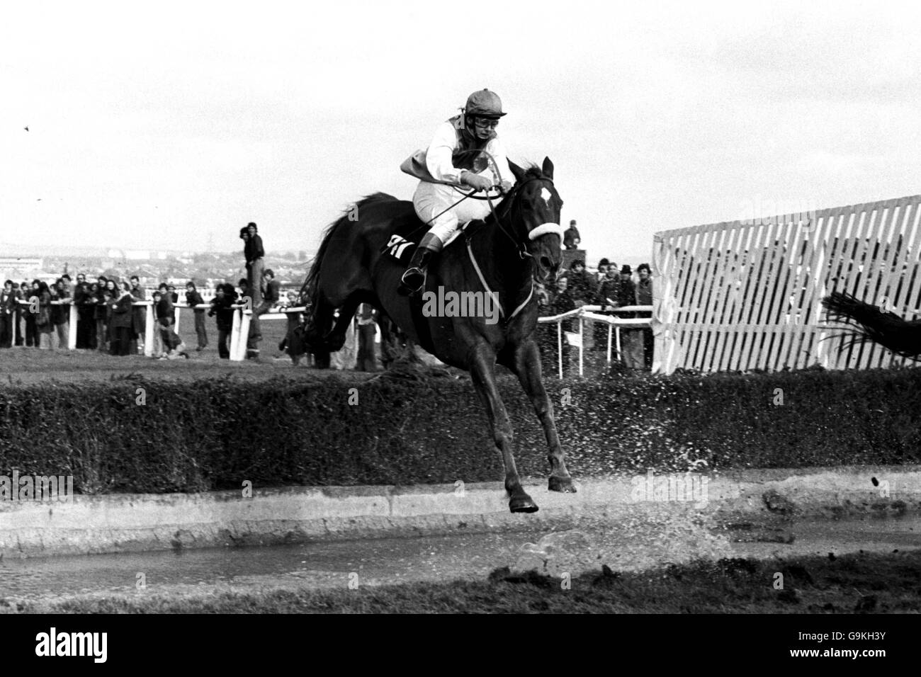 Horse Racing - 1977 Grand National - Aintree Stock Photo