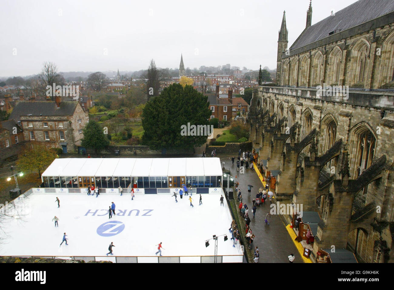 A general view of the ice rink which has been installed next to