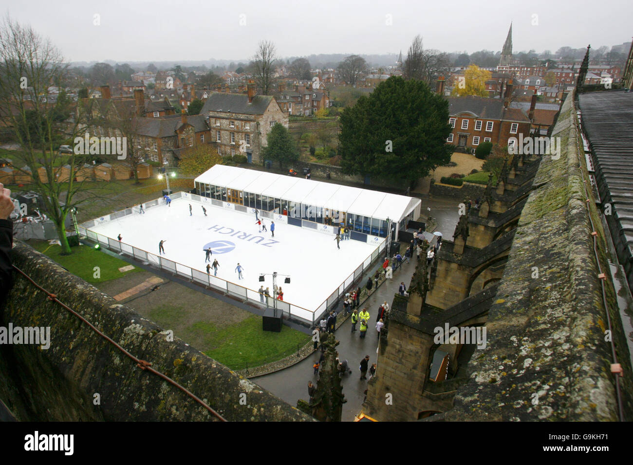 Outdoor ice rink in Winchester. A general view of the ice rink which