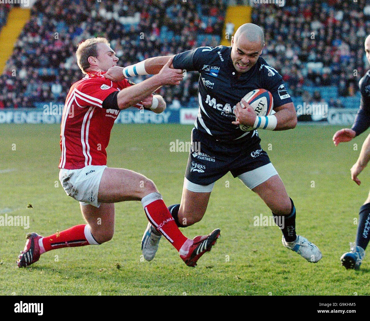 Rugby Union - EDF Energy Cup - Group C - Sale v Llanelli - Edgeley Park Stock Photo