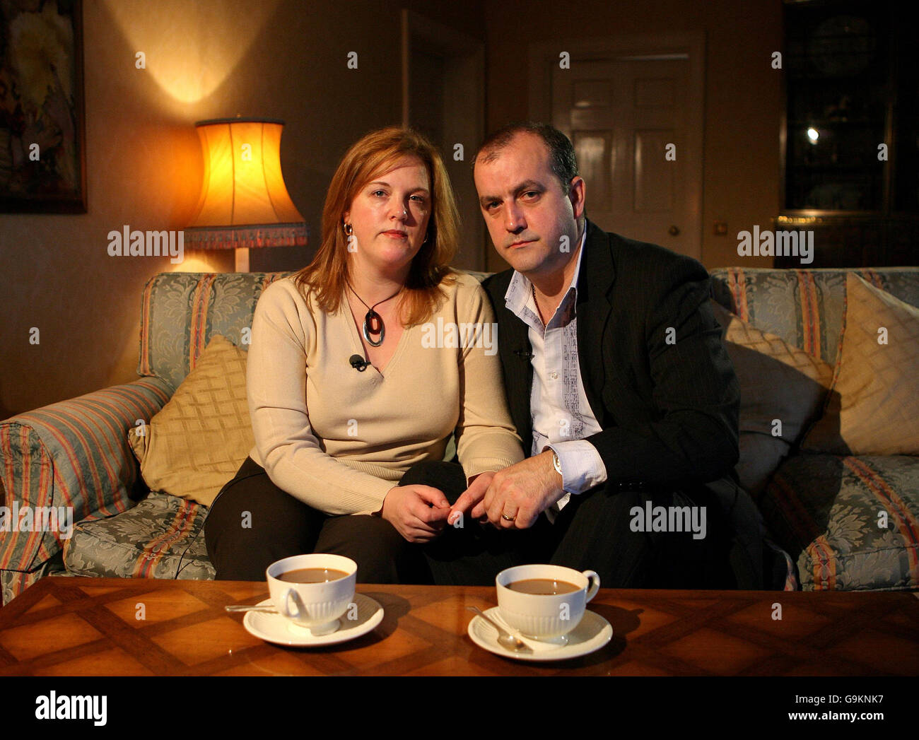 Gwen and Tom Geeling, after giving an interview at Granada Studios in Manchester. Stock Photo