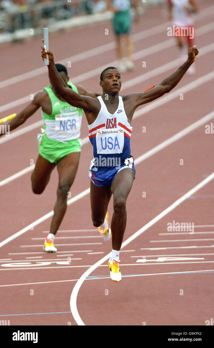 BARCELONA OLYMPICS GAMES - ATHLETICS - 4x100 Metre Relay Stock Photo ...