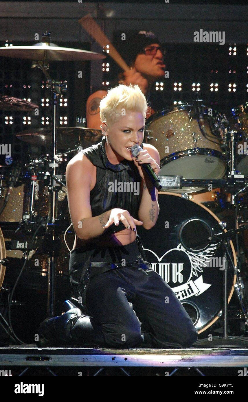 Pink Live In Concert At Wembley Arena London. FOR EDITORIAL USE ONLY
