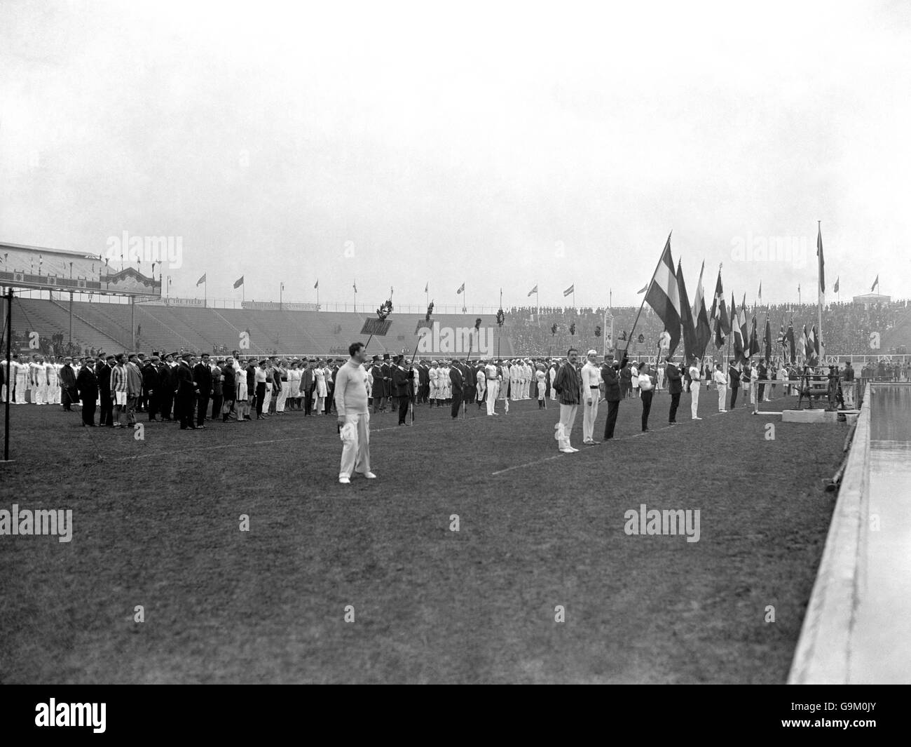 Olympic games summer opening ceremony Black and White Stock Photos ...