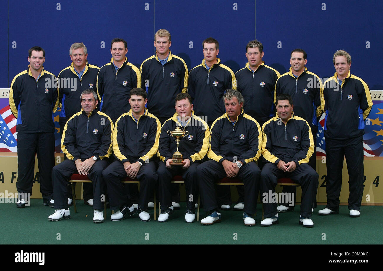 The whole of the European Ryder Cup team during a photo call Stock Photo