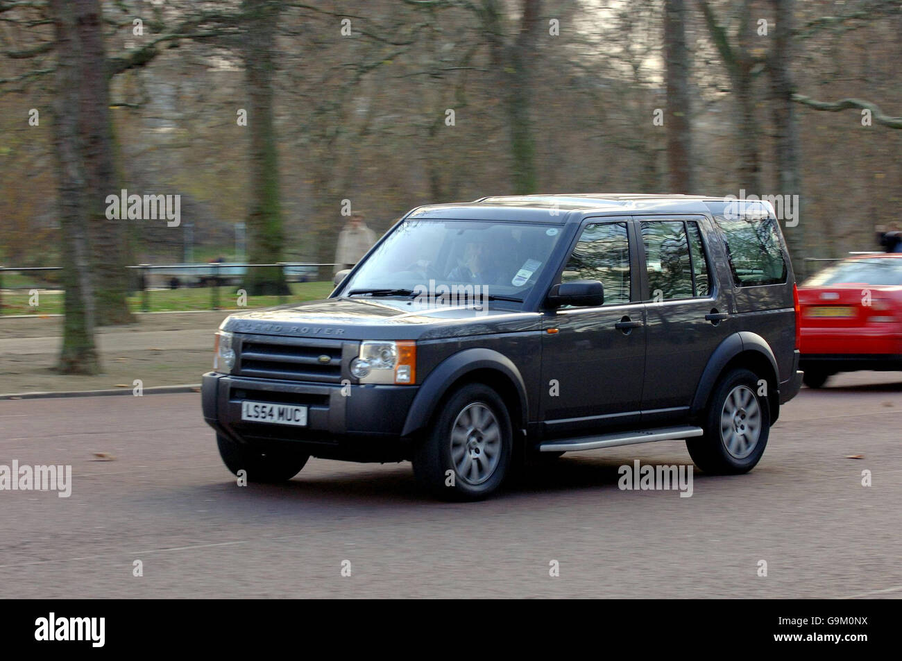 A 4x4 vehicle drives down the Mall in Central London. Stock Photo