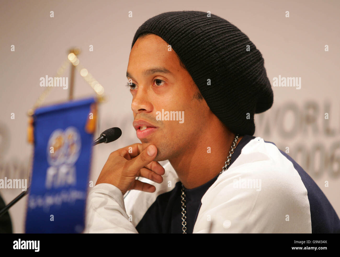 Brazil's Ronaldinho at the press conference for the FIFA World Player of the Year 2006 Stock Photo