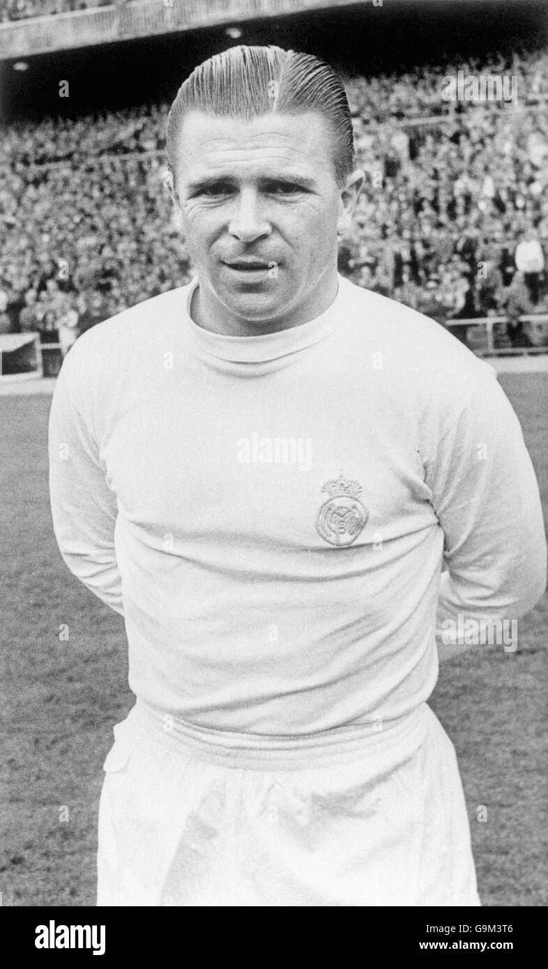 Ference Puskas. Hungarian footballer Ferenc Puskas, playing for Real Madrid. circa date 1960. Stock Photo