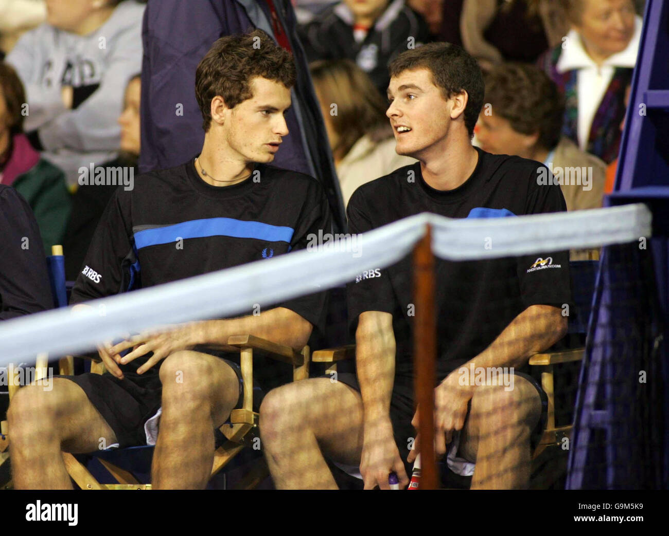 Andy Murray (left) with brother Jamie during the Aberdeen Cup at the AECC Press and Journal Arena, Aberdeen. Stock Photo