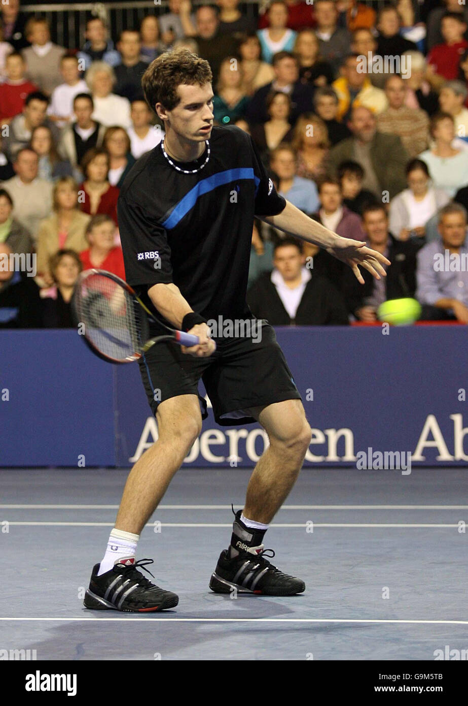 Tennis - Aberdeen Cup - AECC Press and Journal Arena. Andy Murray in action during the Aberdeen Cup at the AECC Press and Journal Arena, Aberdeen. Stock Photo