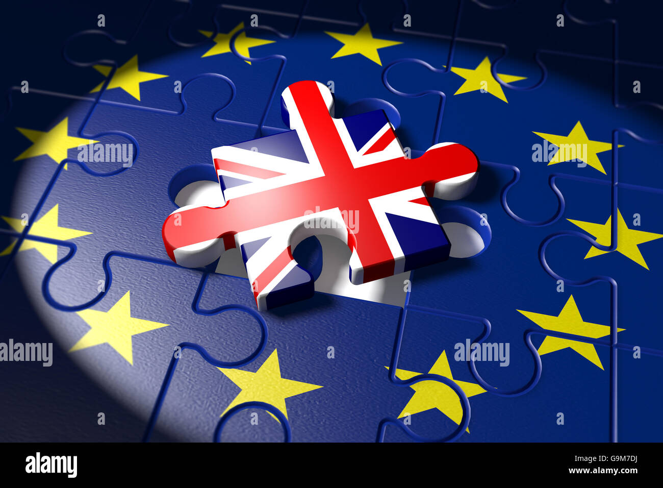 Brexit, Symbol of the Referendum EU vs UK Stock Photo