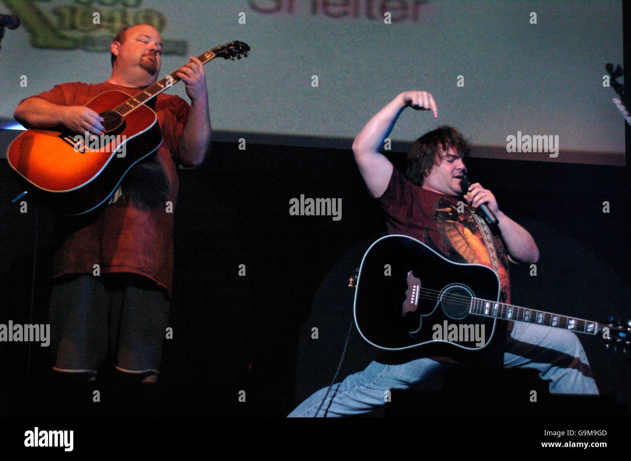 Tenacious D perform at the XFM WinterWonderland at Brixton Academy in south London. Stock Photo