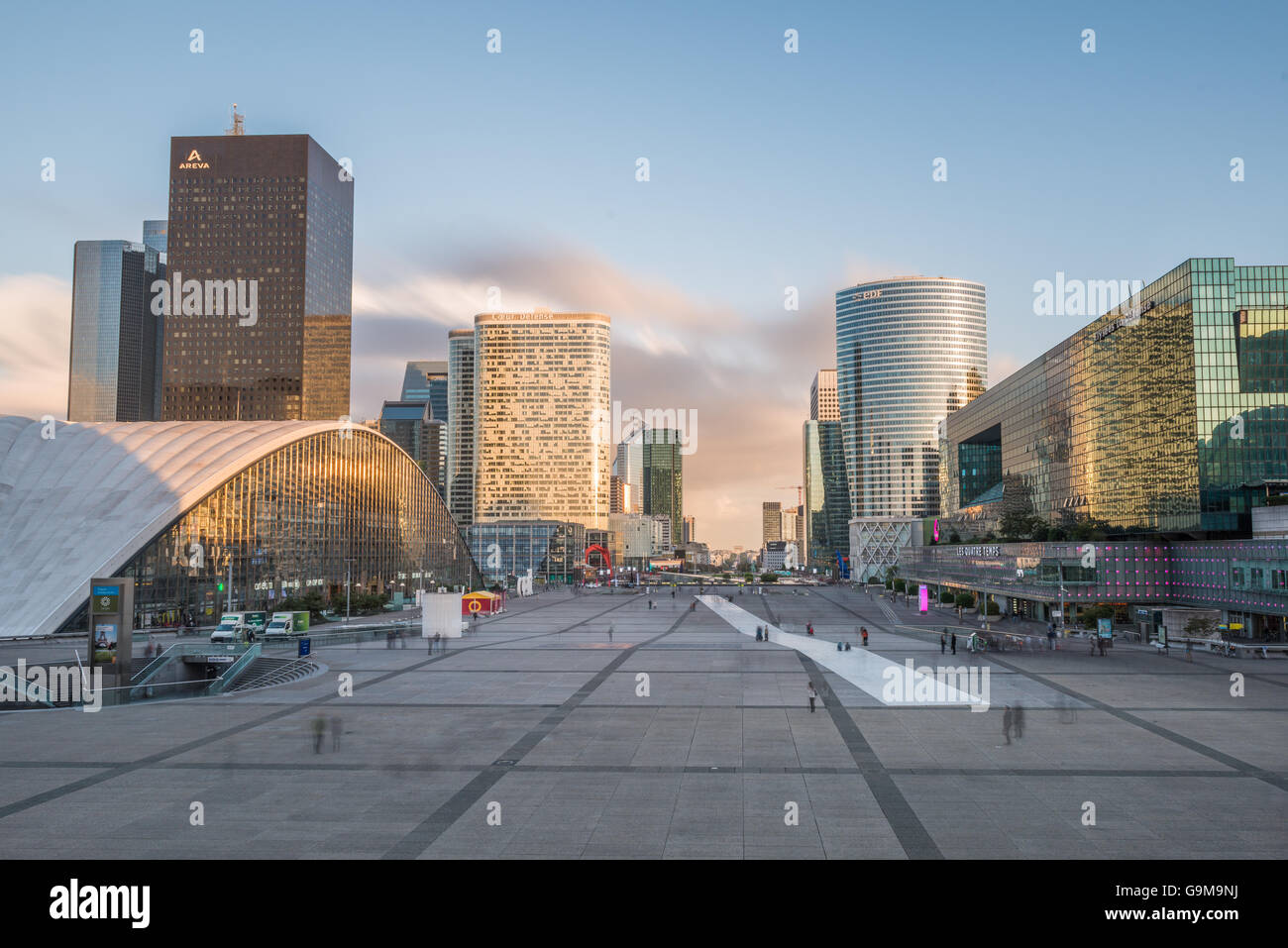 View of Business and Shopping district La Defense in Paris Stock Photo
