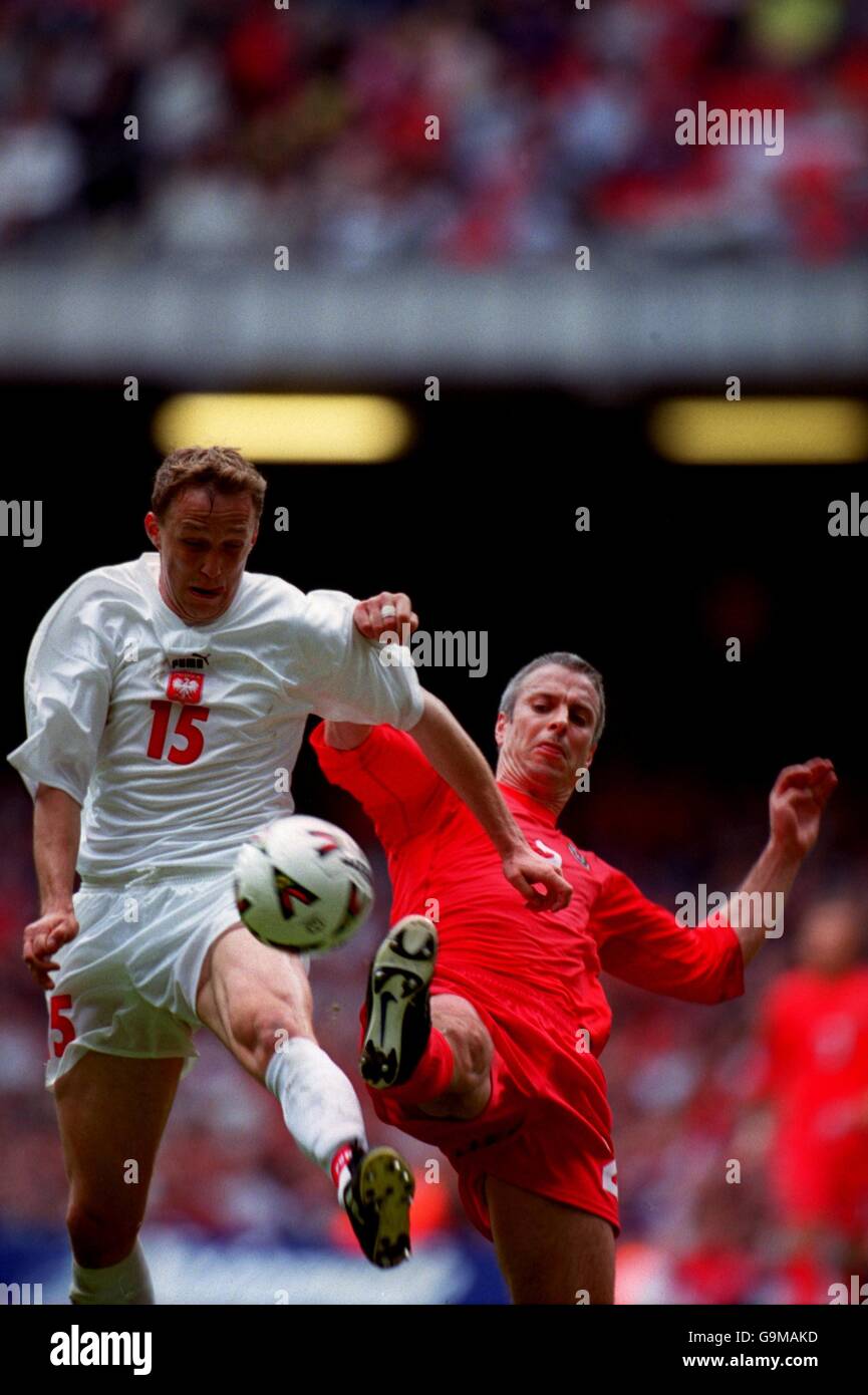 Wales' Kit Symons (r) challenges Poland's Pawel Kryszatowicz (l Stock ...