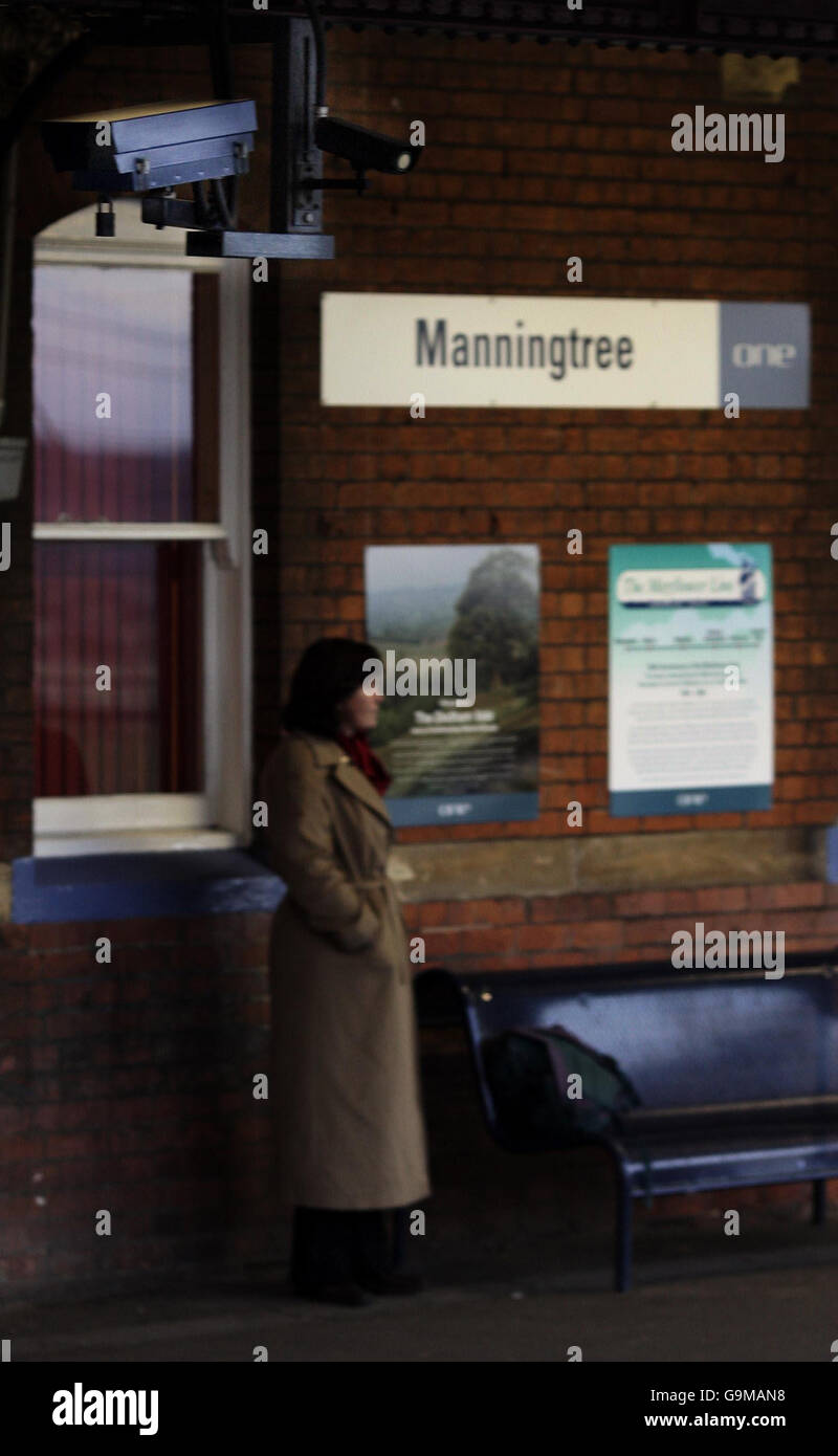 CCTV Security cameras at Manningtree railway station, Essex, where they