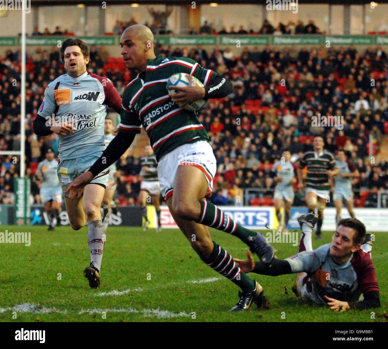 Leicester Tigers' wing threequarter Tom Varndell during the Heineken Cup match at Welford Road, Leicester. Stock Photo