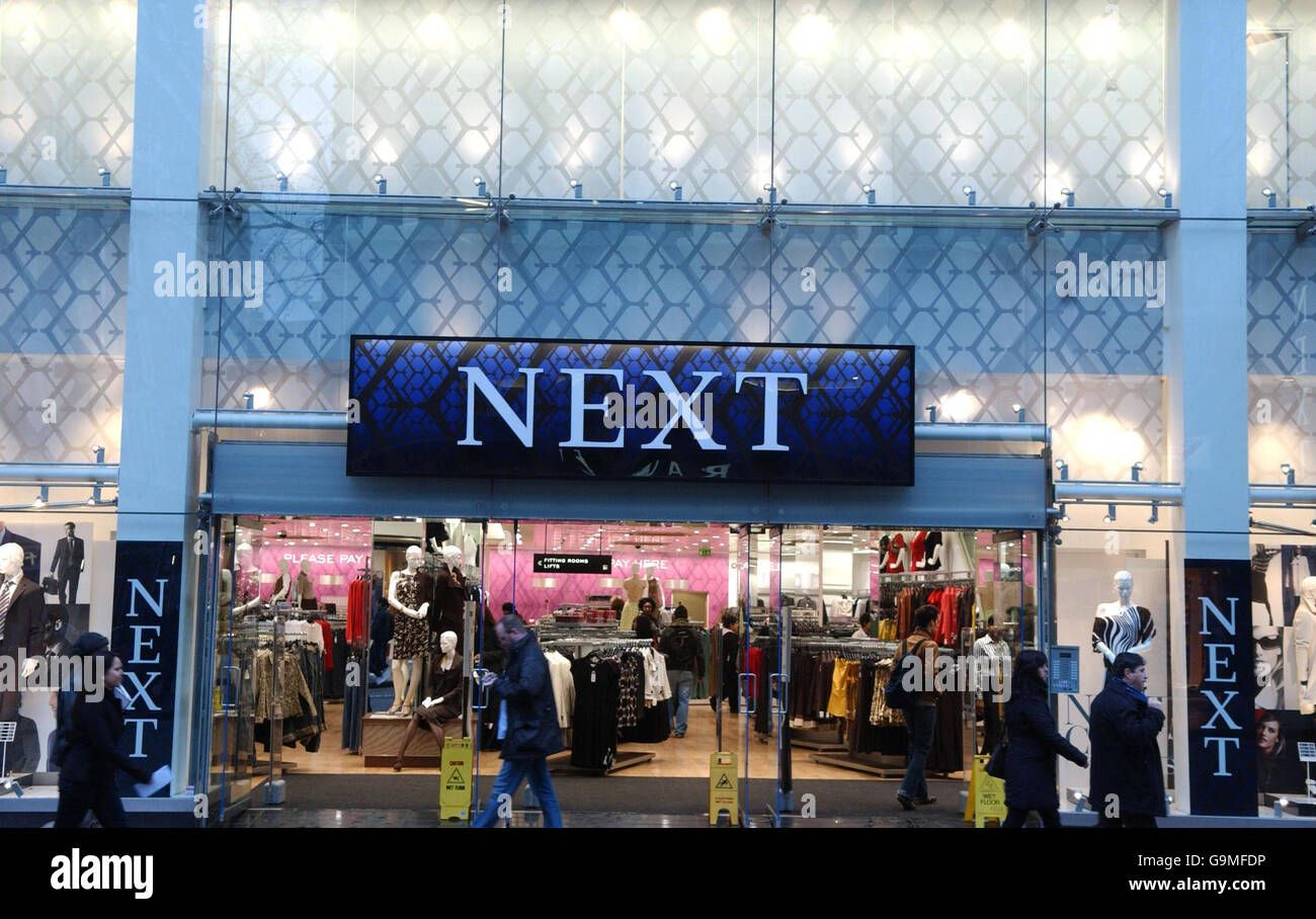 Oxford Street Shops. A general view of a 'Next' store on Oxford Street in London. Stock Photo