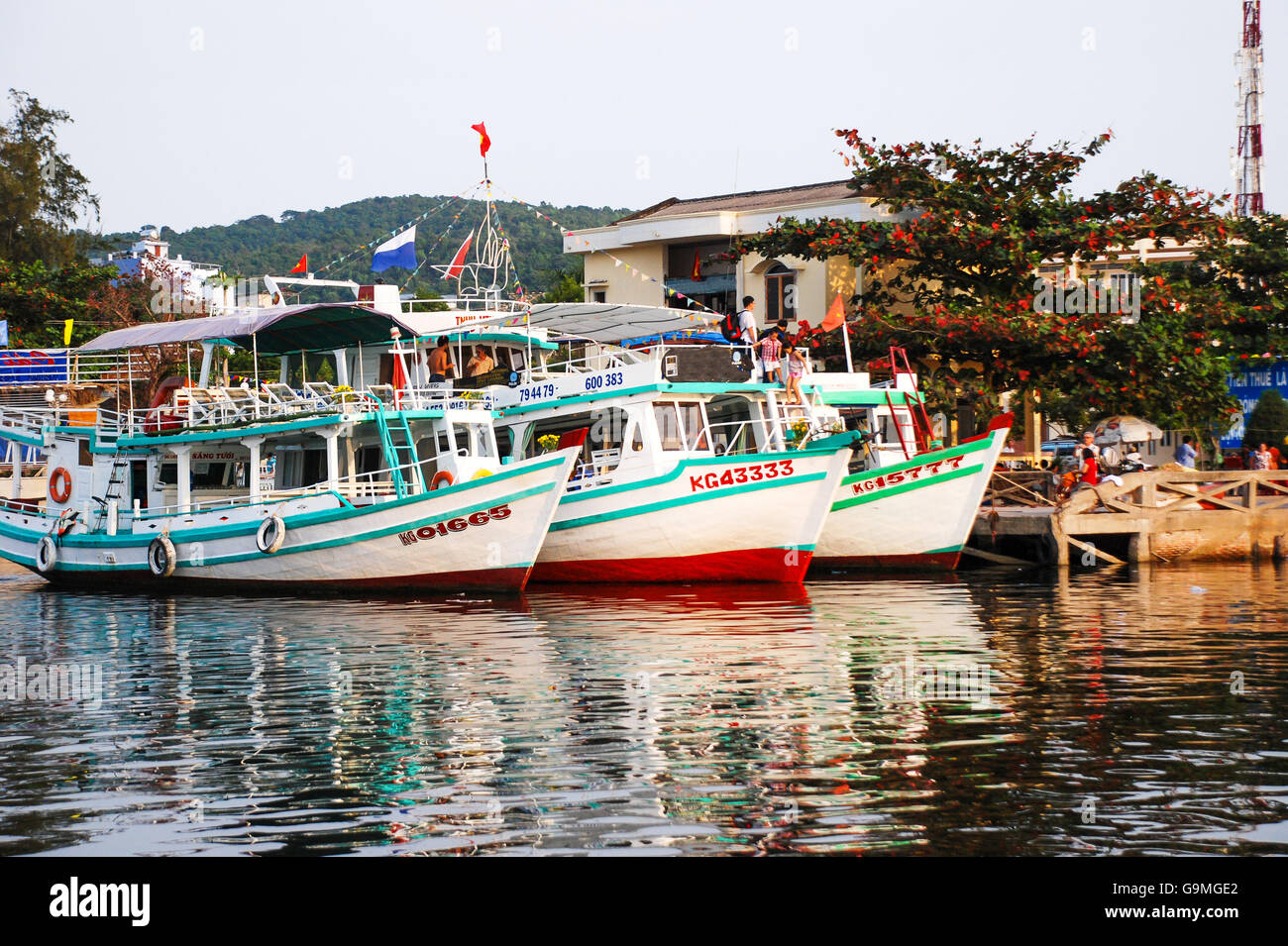 Anchoring Boats Stock Photo