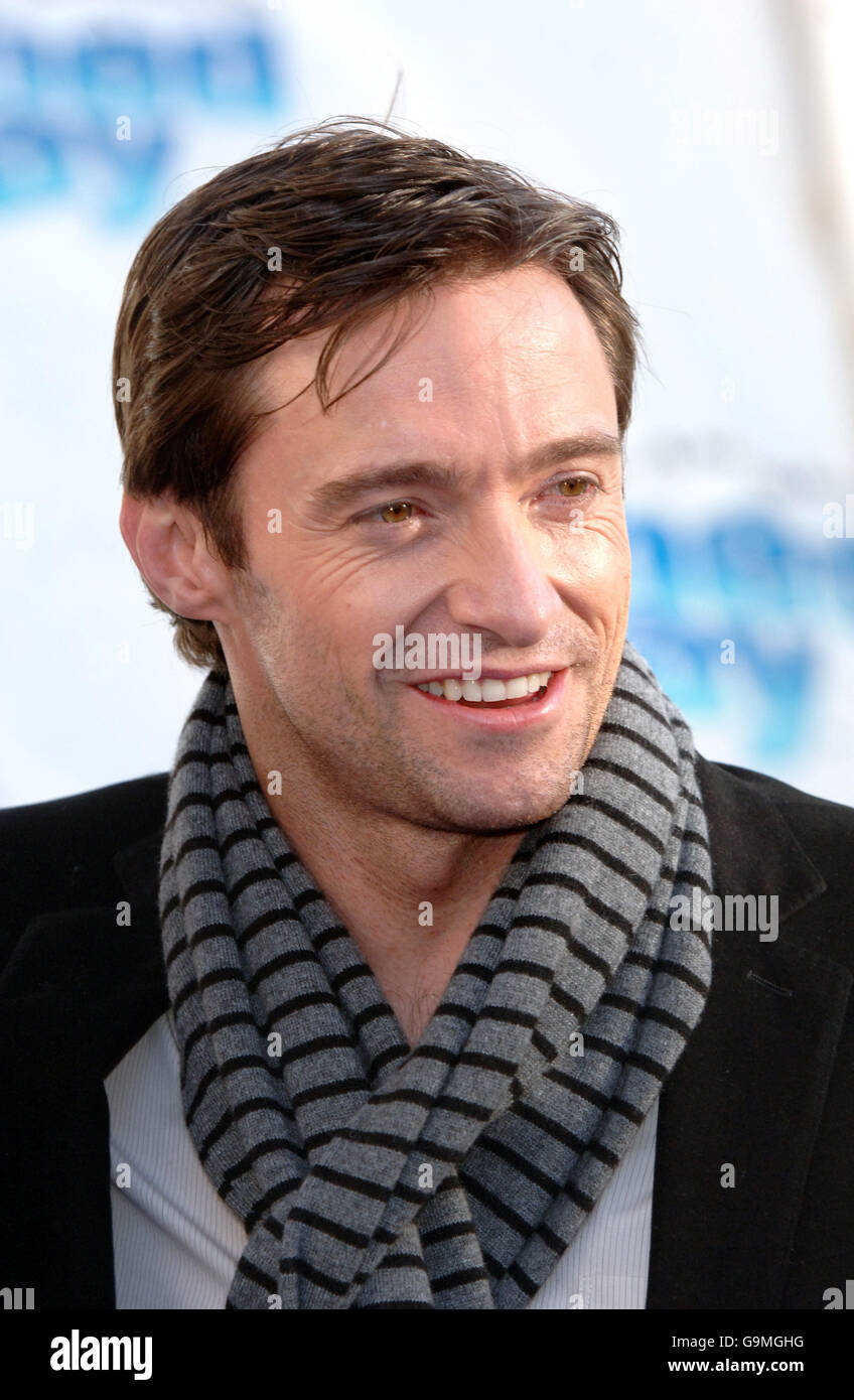 Hugh Jackman during a photocall for his new animated film, Flushed Away, at Leicester Square in central London. Stock Photo