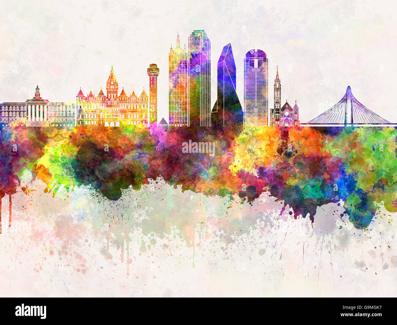 Dallas skyline illustration hi-res stock photography and images - Alamy
