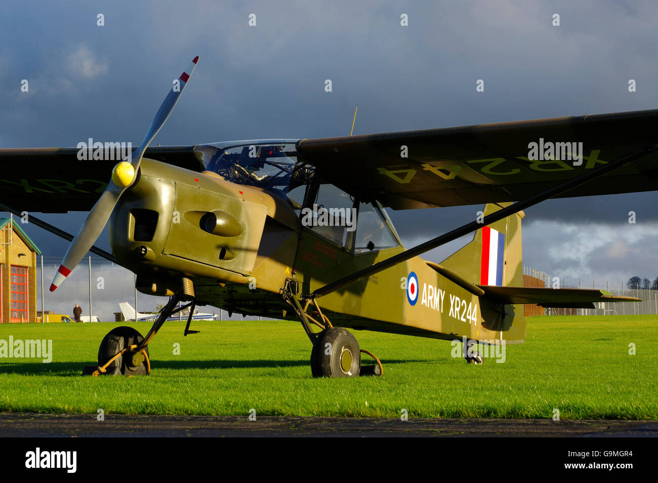 Army Air Corps, Auster AOP 9 XR244, G-CICR, Middle Wallop, England, United Kingdom. Stock Photo