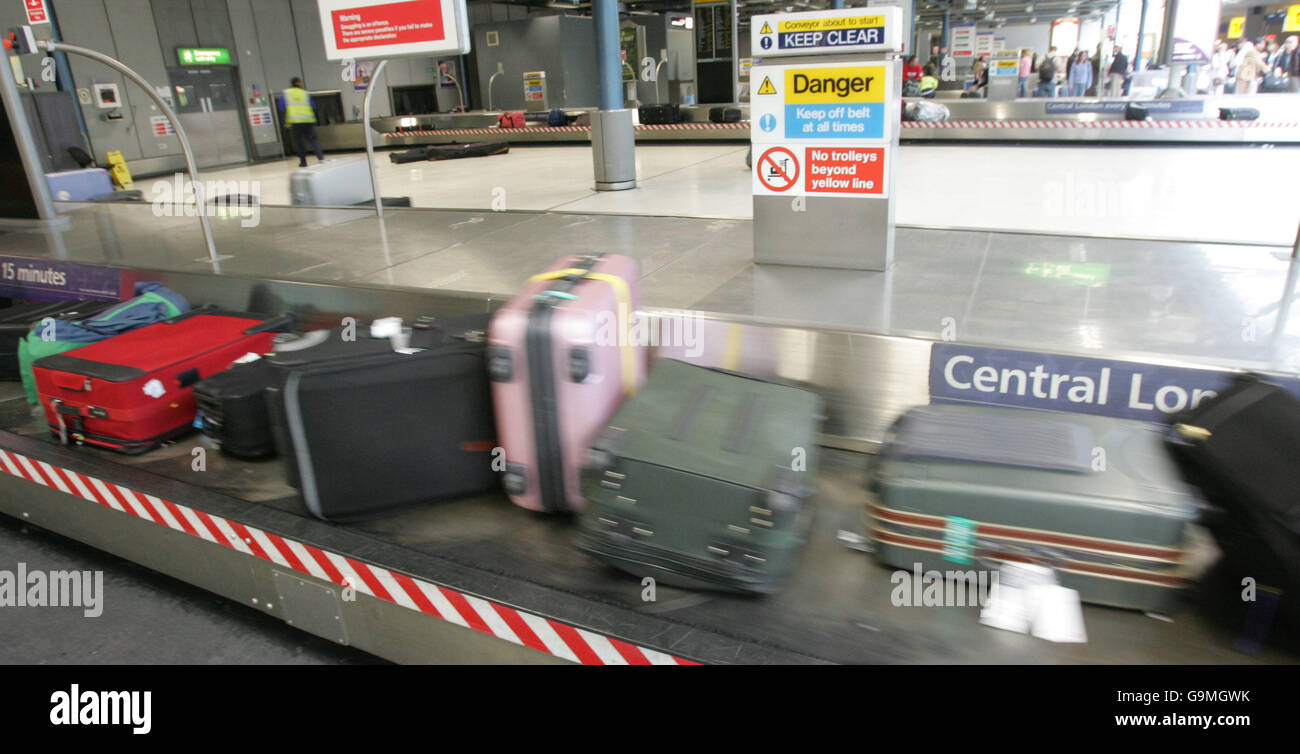 The baggage reclaim area at Heathrow's Terminal 3. Stock Photo