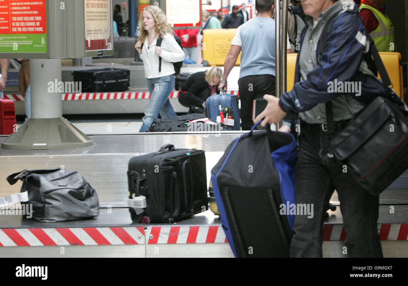 Generic stock Heathrow. The baggage reclaim area at Heathrow's Terminal 3. Stock Photo