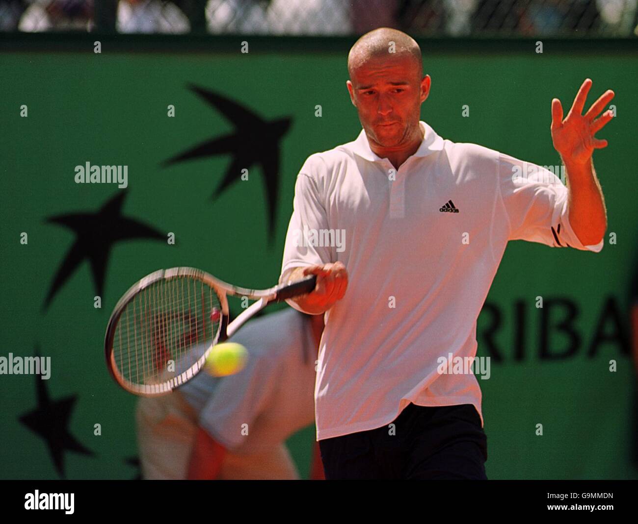 Croatia's Ivan Ljubicic in action against South Africa's Marcos