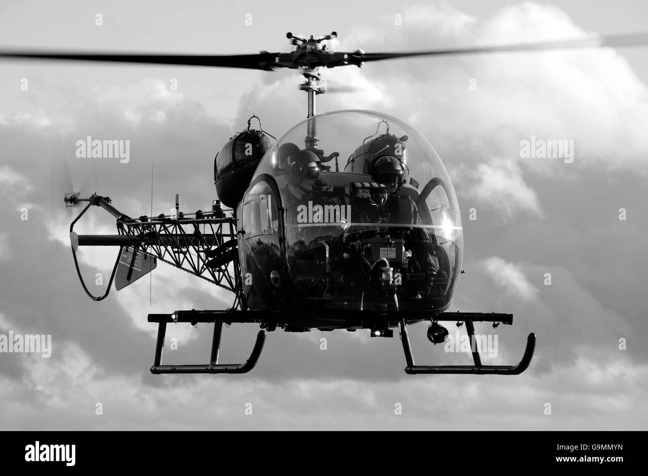Bell 47G, Sioux, G-CICN, XT131, Middle Wallop, England, United Kingdom. Stock Photo