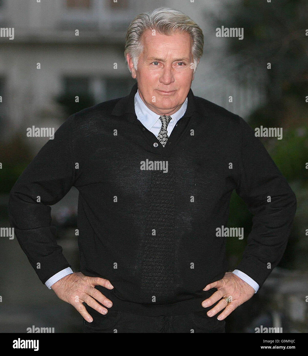 Martin Sheen stands at the Merrion Hotel in Dublin for a special preview screening of his new film, Bobby. Stock Photo