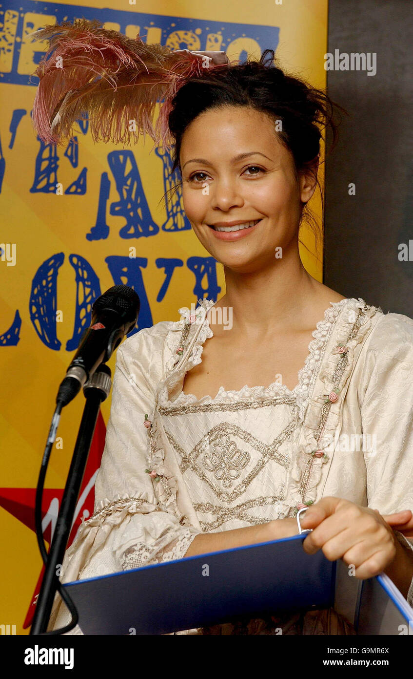 Oscar-winning actress Thandie Newton performs in the Virgin Radio Christmas  Panto performance of Cinderella on the Christian O'Connell Breakfast Show,  at the radio station in central London Stock Photo - Alamy