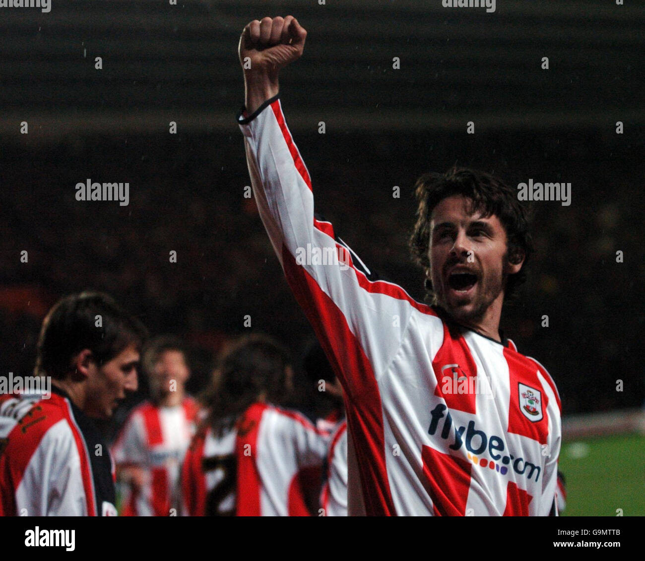 Southampton's David Prutton celebrates scoring the second goal during the Coca-Cola Championship match at St Mary's Stadium, Southampton. Stock Photo