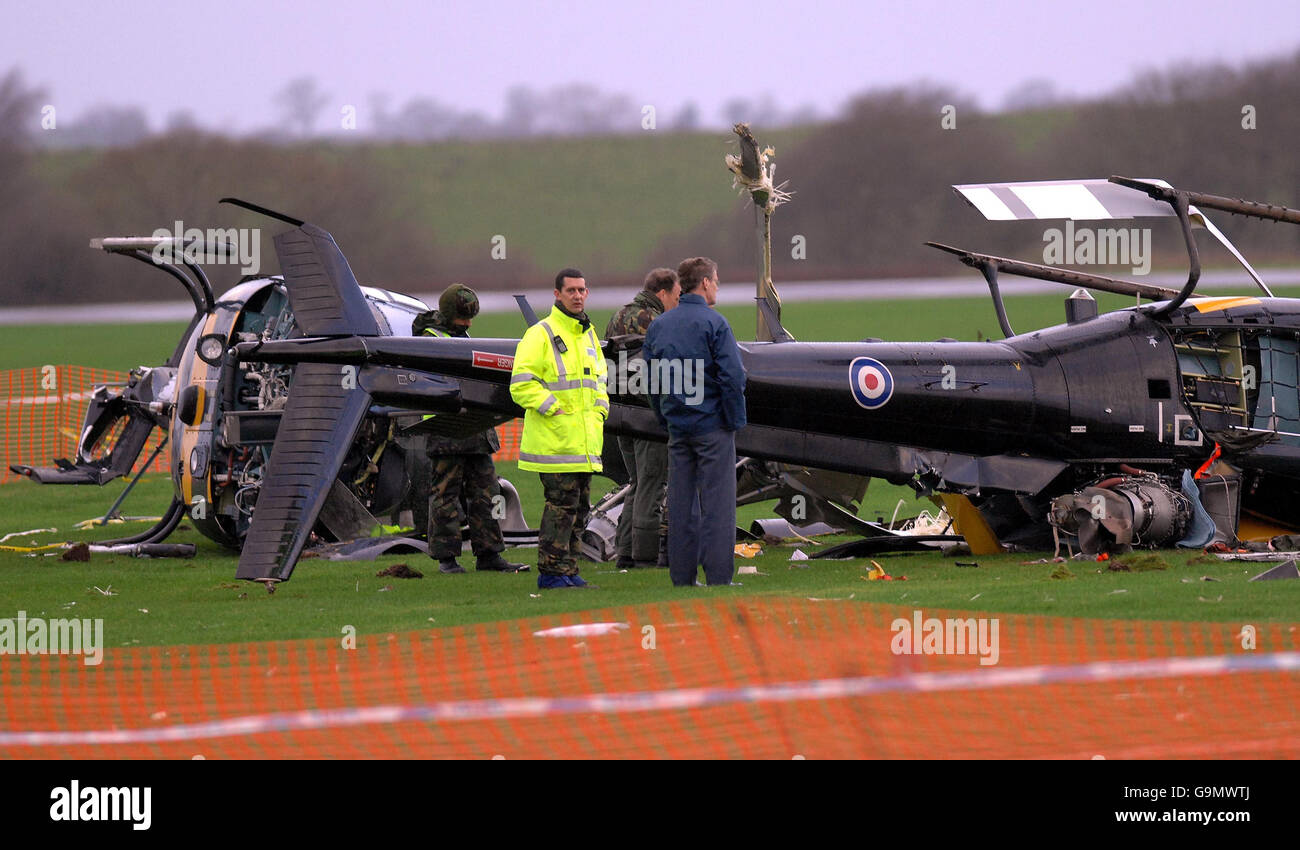 The scene this morning at the site of yesterday's helicopter crash at