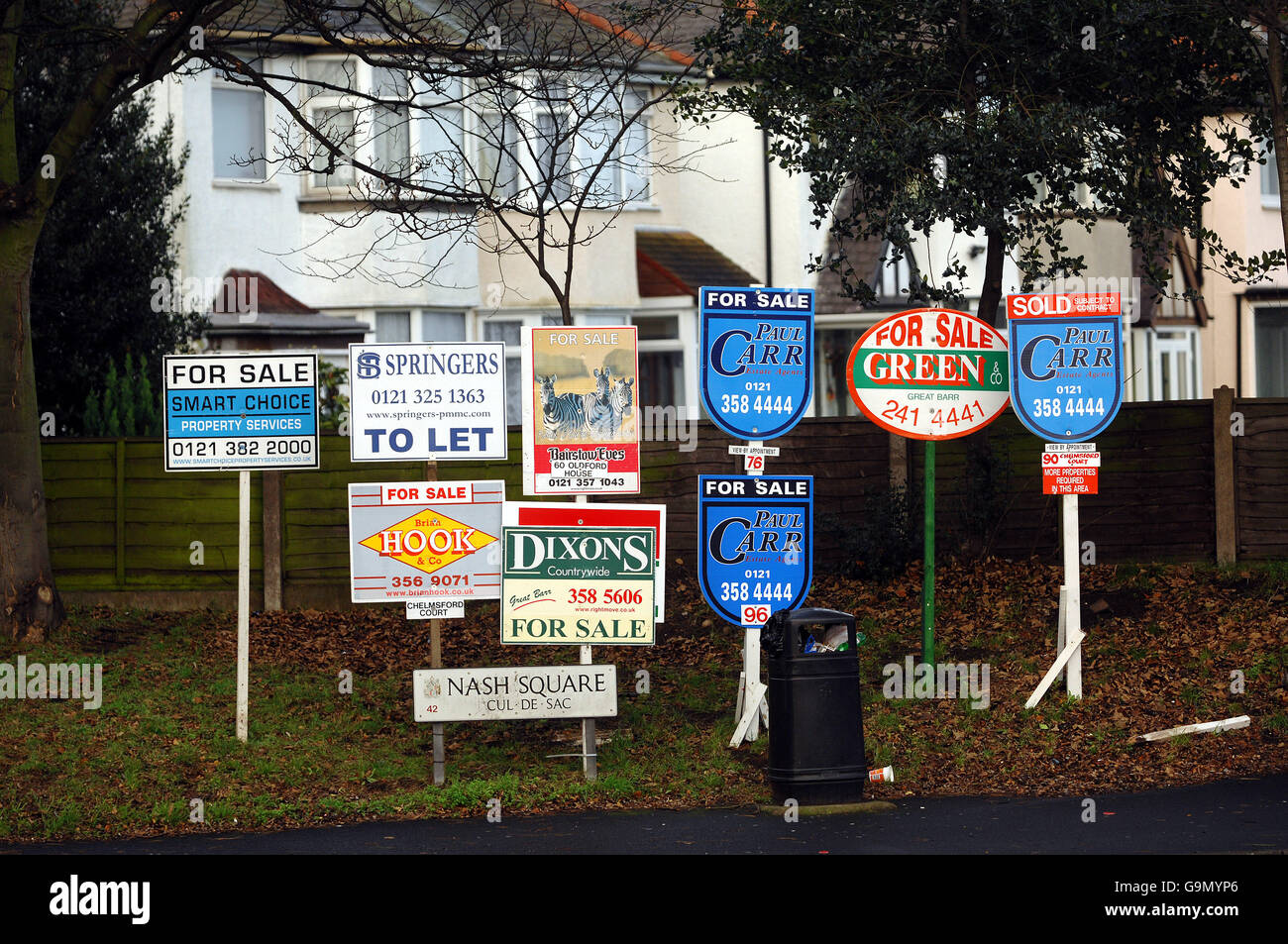 Housing boards, Perry Barr, Birmingham. Picture David Jones/PA Stock
