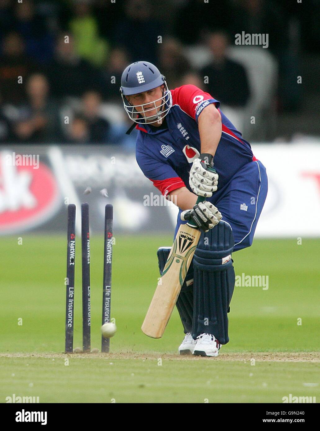 Cricket - NatWest One Day International Series - England v Pakistan - Lord's. England's Darren Gough is clean bowled by Pakistan's Shoaib Akhtar Stock Photo